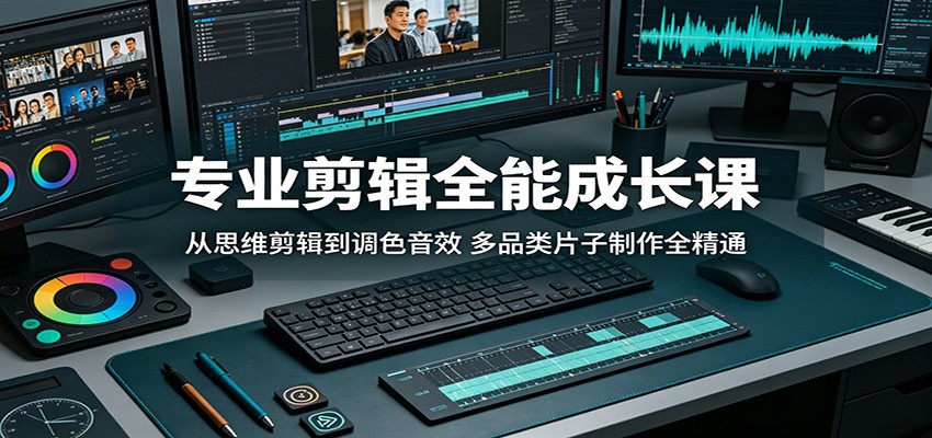 专业剪辑全能成长课：从思维剪辑到调色音效，多品类片子制作全精通-雷总联盟