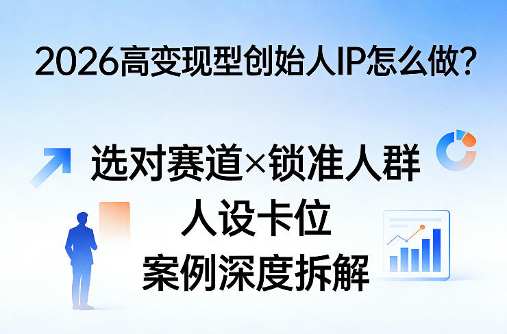 2026高变现型创始人IP怎么做？选对赛道×锁准人群×人设卡位×案例深度拆解-赚客网赚