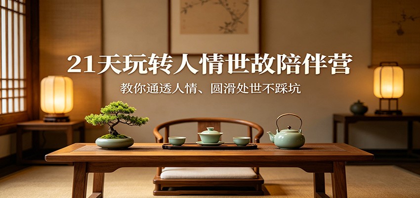 21天玩转人情世故陪伴营：教你通透人情、圆滑处世不踩坑-赚客网赚