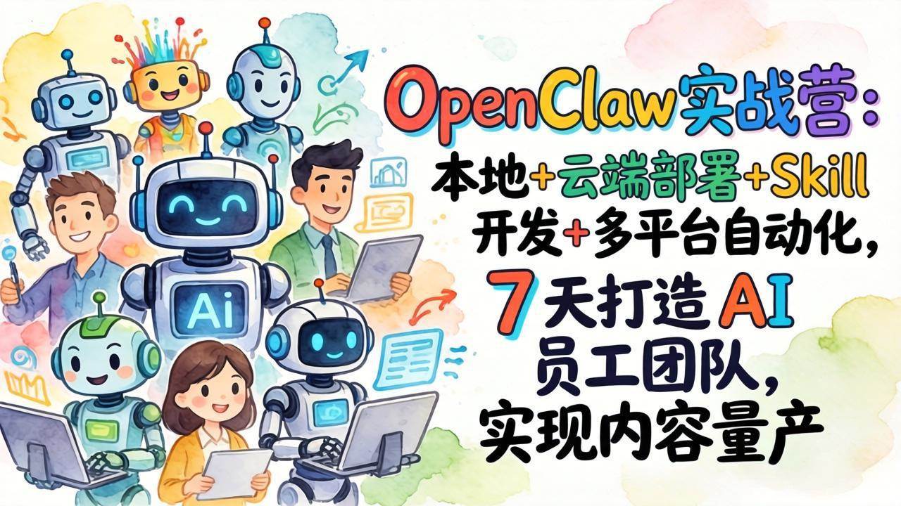 （17673期）OpenClaw实战营-更新：本地+云端部署+Skill开发+多平台自动化，7天打造AI员工团队+实现内容量产-微乐源创业网