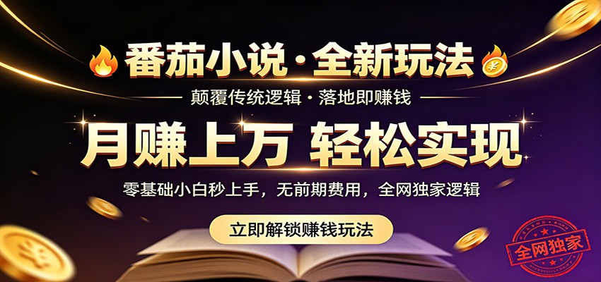 番茄小说5月最新独家玩法，稳定落地实测月入过万！-雷总联盟