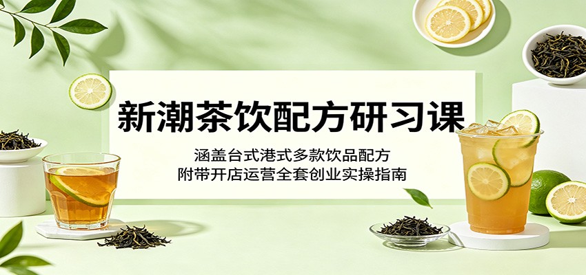 新潮茶饮配方研习课：涵盖台式港式多款饮品配方，附带开店运营全套创业实操指南-休闲网赚three
