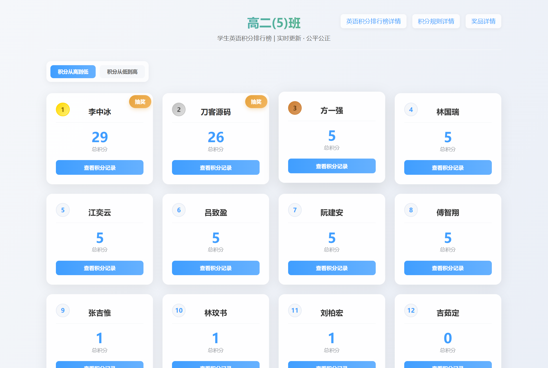 班级学生平时表现记录 积分抽奖系统源码 全开源-雷总联盟