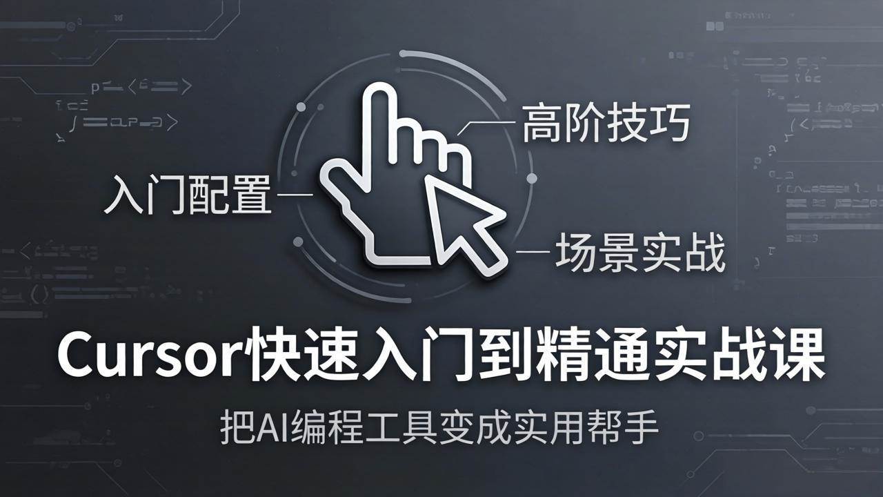 （17794期）Cursor快速入门到精通实战课：入门配置+高阶技巧+场景实战，把AI编程工具变成实用帮手-赚客网赚