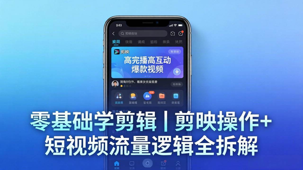 （18117期） 【零基础学剪辑】剪映操作+短视频流量逻辑全拆解｜手把手教你剪出高完播高互动爆款视频-赚客网赚