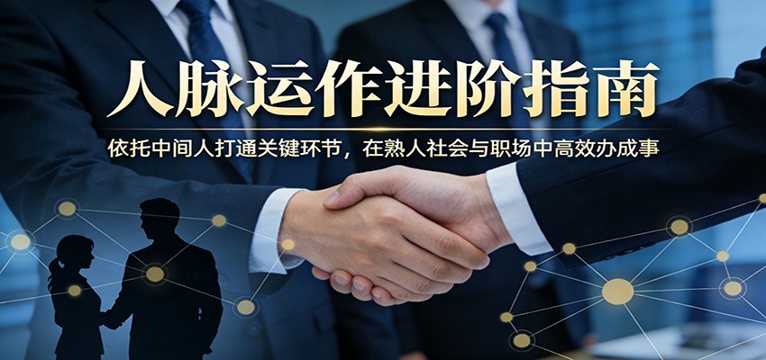 付费文章：人脉运作进阶指南，依托中间人打通关键环节，在熟人社会与职场中高效办成事-赚客网赚