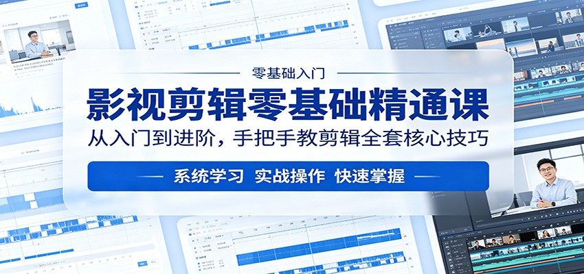 影视剪辑零基础精通课：从入门到进阶，手把手教剪辑全套核心技巧-雷总联盟