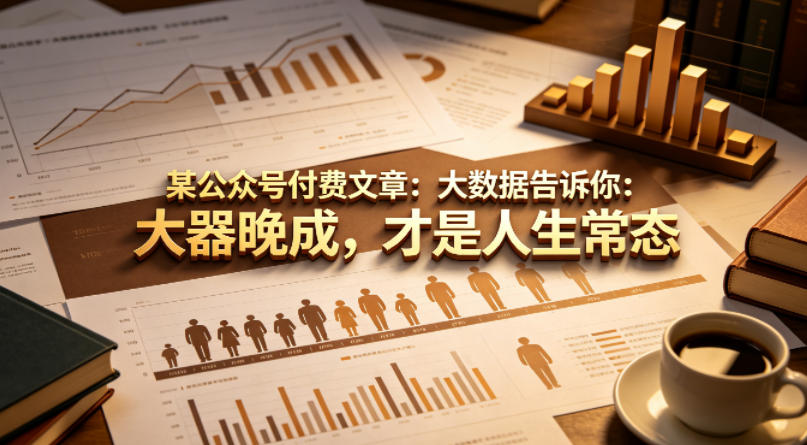 某公众号付费文章：大数据告诉你：大器晚成，才是人生常态-赚客网赚
