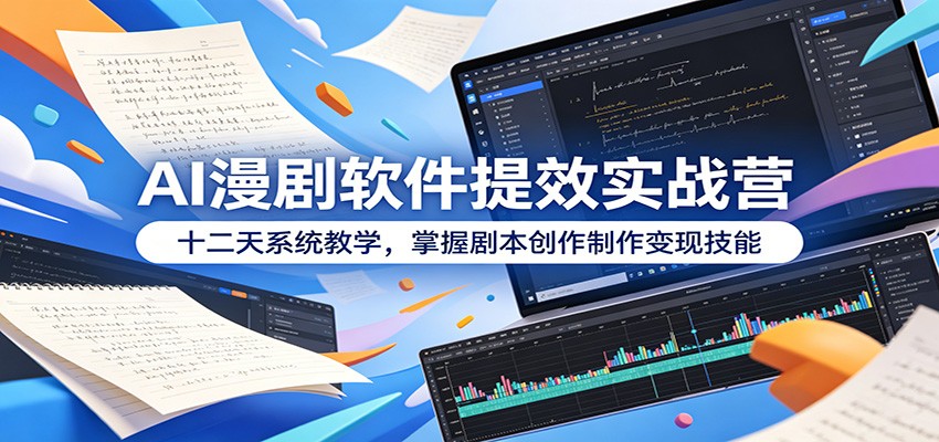 AI漫剧软件提效实战营：十二天系统教学，掌握剧本创作制作变现技能-吾藏分享