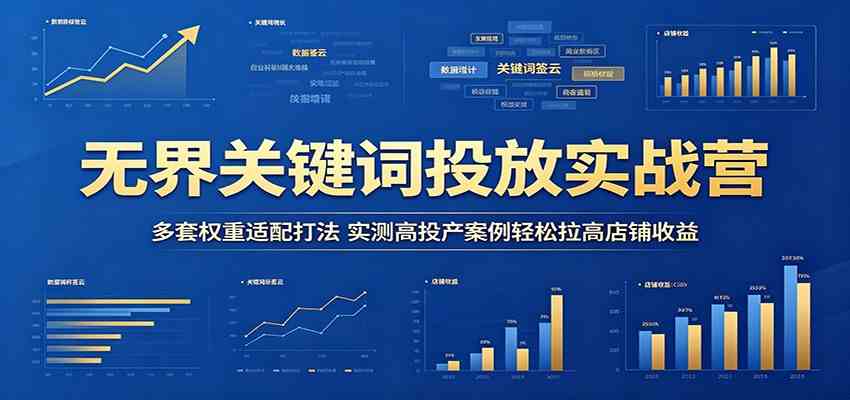 无界关键词投放实战营：多套权重适配打法，实测高投产案例轻松拉高店铺收益-雷总联盟