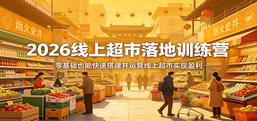 2026线上超市落地训练营，零基础也能快速搭建并运营线上超市实现盈利-吾藏分享