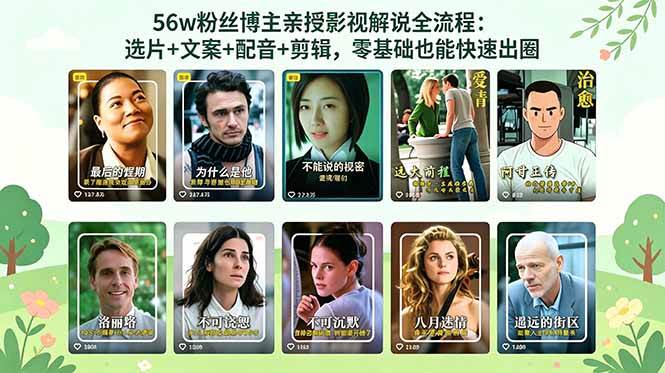 （18579期）56万粉丝博主亲授影视解说全流程：选片+文案+配音+剪辑，零基础也能快速出圈-创客前沿