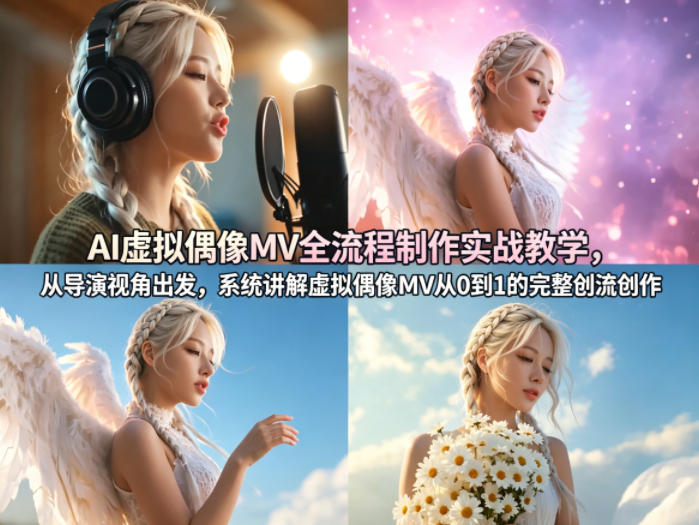 AI虚拟偶像MV全流程制作实战教学，从导演视角出发，系统讲解虚拟偶像MV从0到1的完整创作流程-赚客网赚