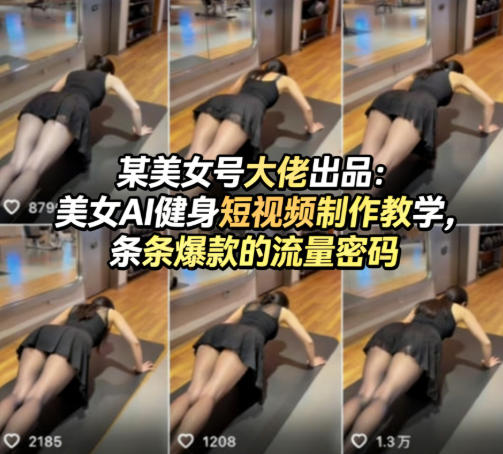 某美女号大佬出品：美女AI健身短视频制作教学，条条爆款的流量密码-赚客网赚