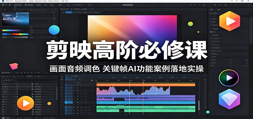 剪映高阶必修课：画面音频调色，关键帧AI功能案例落地实操-创客前沿