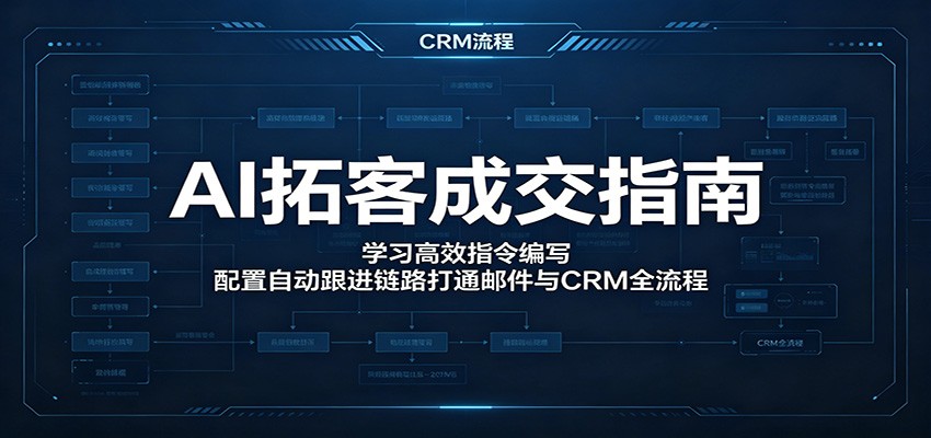 AI拓客成交指南：学习高效指令编写，配置自动跟进链路打通邮件与CRM全流程-休闲网赚three