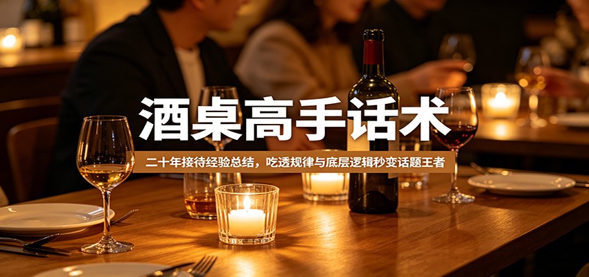 酒桌高手话术：二十年接待经验总结，吃透规律与底层逻辑秒变话题王者-赚客网赚