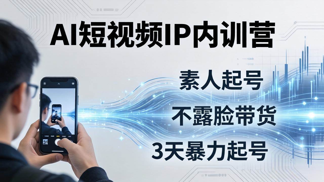 （17852期）2026AI短视频IP内训营：从素人起号到不露脸带货，3天暴力起号全流程拆解-赚客网赚