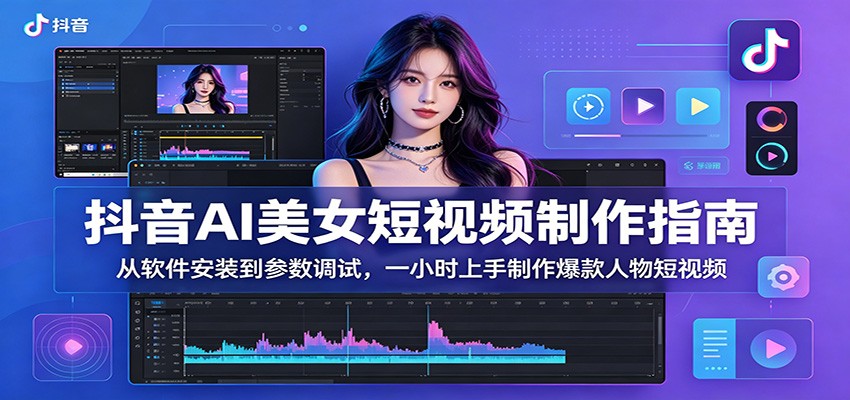 抖音AI美女短视频制作指南：从软件安装到参数调试，一小时上手制作爆款人物短视频-吾藏分享