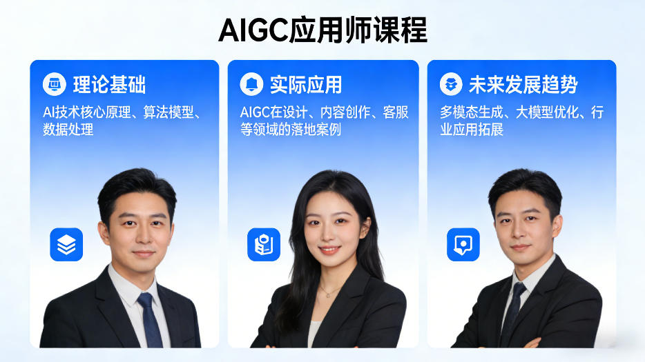 AIGC应用师课程，覆盖了AI技术的理论基础、实际应用、以及未来发展趋势-吾藏分享