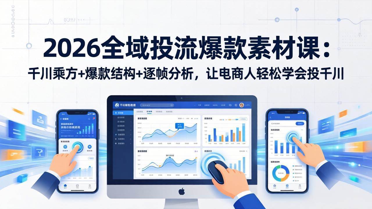 （17705期）2026全域投流爆款素材课：千川乘方+爆款结构+逐帧分析，让电商人轻松学会投千川-吾藏分享