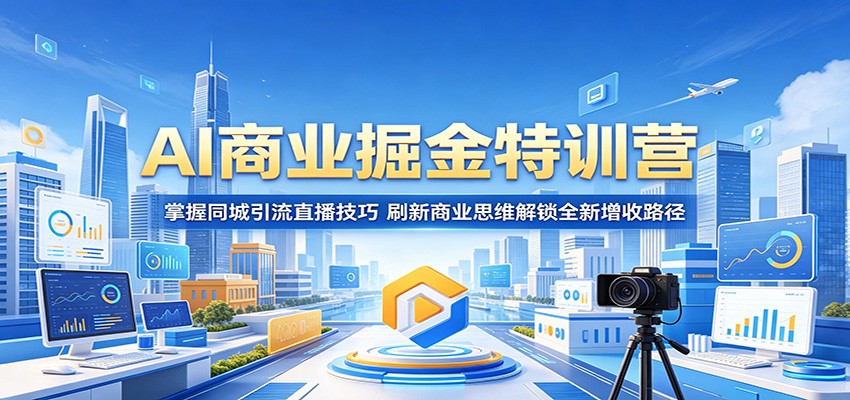 AI商业掘金特训营：掌握同城引流直播技巧，刷新商业思维解锁全新增收路径-吾藏分享