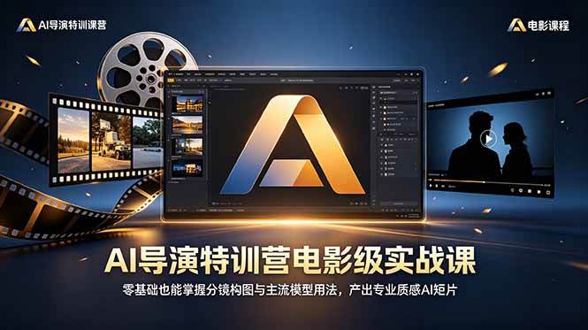 （18804期）AI导演特训营电影级实战课，零基础也能掌握分镜构图与主流模型用法，产出专业质感AI短片-吾藏分享