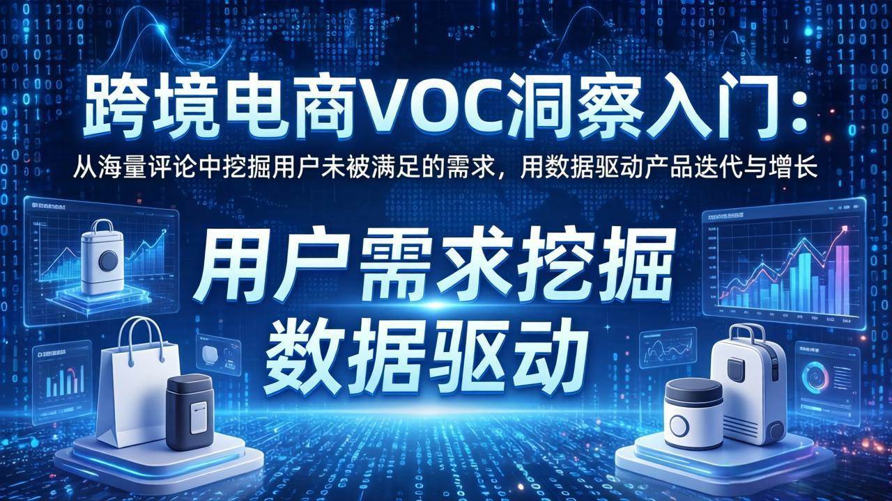 （17796期）跨境电商VOC洞察入门：从海量评论中挖掘用户未被满足的需求，用数据驱动产品迭代与增长-休闲网赚three