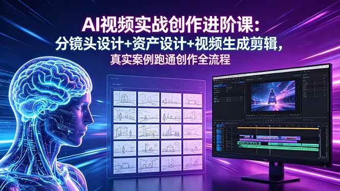 （18596期）AI视频实战创作进阶课：分镜头设计+资产设计+视频生成剪辑，真实案例跑通创作全流程-创客前沿