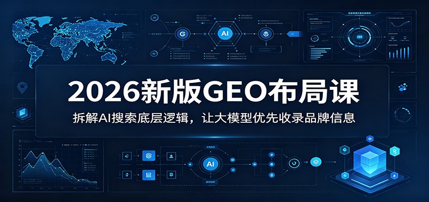 2026新版GEO布局课：拆解AI搜索底层逻辑，让大模型优先收录品牌信息-吾藏分享