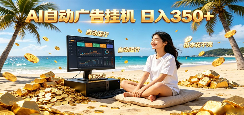 AI自动广告挂机 日入350+ 真正做到躺赚式变现,根本花不完!-吾藏分享