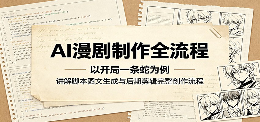 AI漫剧制作全流程：以开局一条蛇为例，讲解脚本图文生成与后期剪辑完整创作流程-休闲网赚three