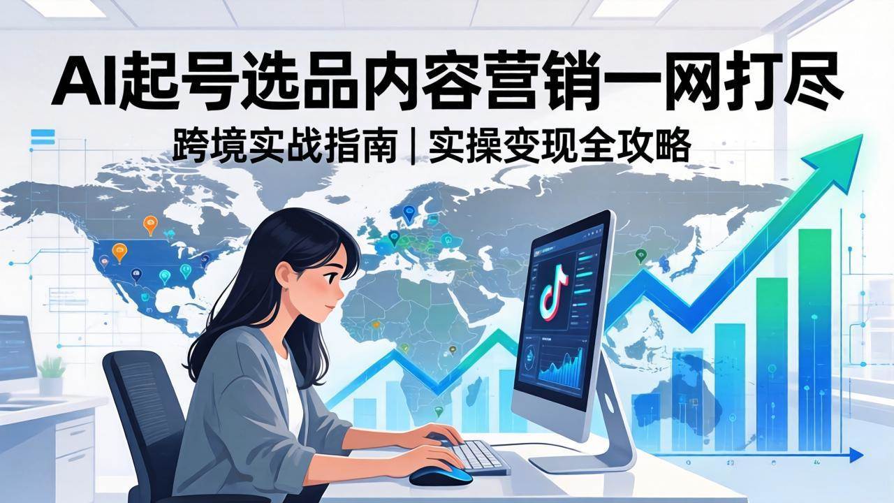 （17824期）2026 TikTok 跨境AI实操：从零基础到变现全流程，AI起号选品内容营销一网打尽-赚客网赚