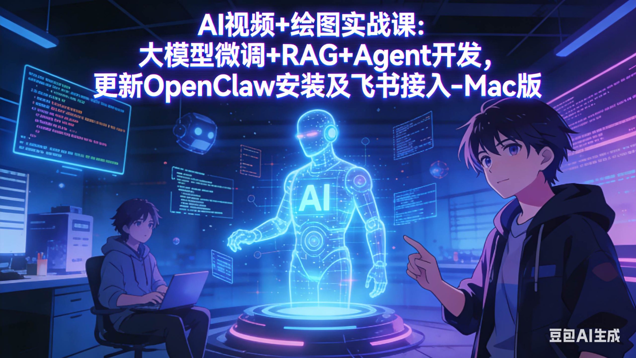 （17594期）AI视频+绘图实战课：大模型微调+RAG+Agent开发，更新OpenClaw安装及飞书接入-Mac版-吾藏分享