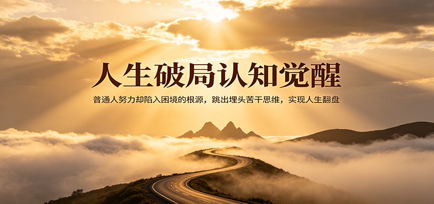 人生破局认知觉醒，普通人努力却陷入困境的根源，跳出埋头苦干思维，实现人生翻盘-吾藏分享