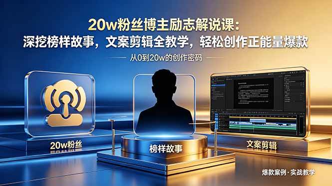 （18648期）20w粉丝博主励志解说课：深挖榜样故事，文案剪辑全教学，轻松创作正能量爆款-吾藏分享