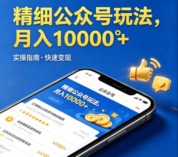 精细化公众号玩法，我们给你提供文章，你来负责发布，收益可观，月入1W+【揭秘】-创客前沿