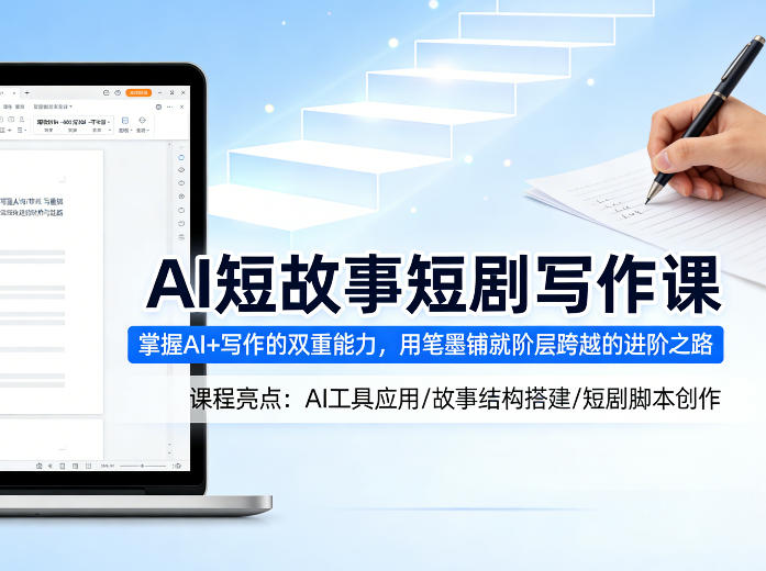 AI短故事短剧写作课，掌握AI+写作的双重能力，用笔墨铺就阶层跨越的进阶之路-吾藏分享