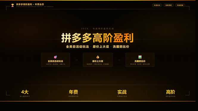 （17799期）拼多多高阶盈利年费会员(更新3月)：全类目活动玩法、原价上大促、洗图防比价等核心盈利技术-雷总联盟