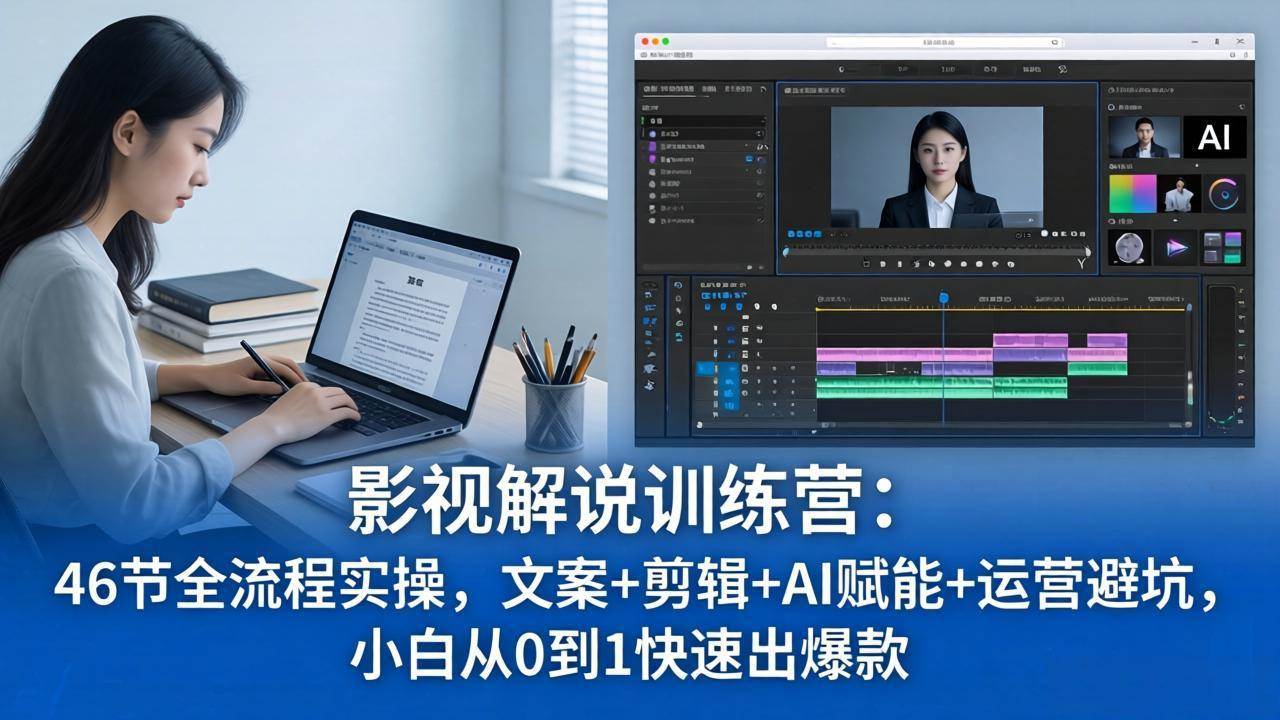 (18053期)影视解说特训营:46节全流程实操,文案+剪辑+AI赋能+运营避坑,小白从0到1快速出爆款-雷总笔记资源网