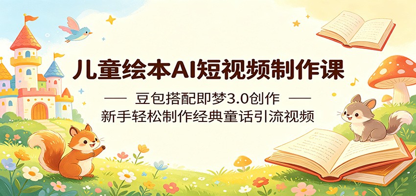 儿童绘本AI短视频制作课：豆包搭配即梦3.0创作，新手轻松制作经典童话引流视频-吾藏分享