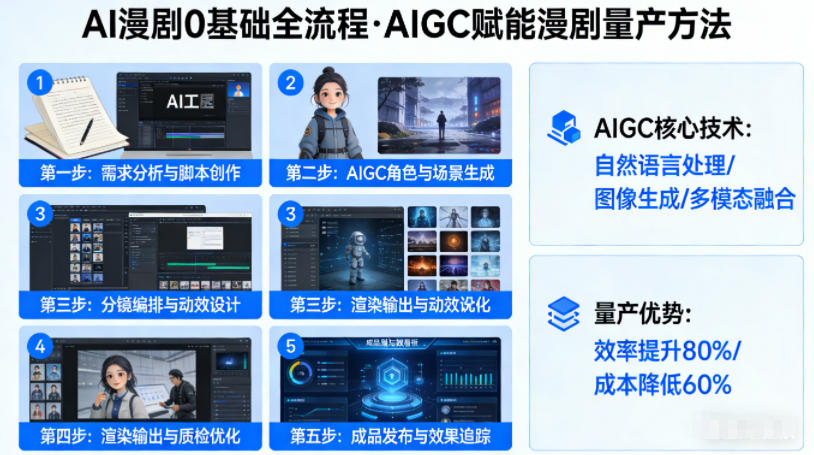 AI漫剧0基础全流程，快速掌握AIGC赋能的漫剧量产方法-吾藏分享