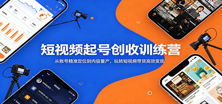 短视频起号创收训练营：从账号精准定位到内容量产，玩转短视频带货高效变现-吾藏分享