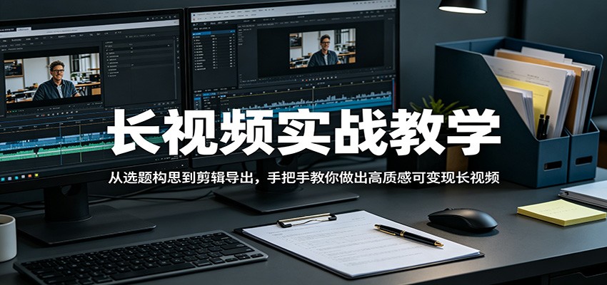 长视频实战教学，从选题构思到剪辑导出，手把手教你做出高质感可变现长视频-吾藏分享