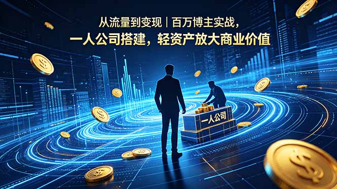 从流量到变现｜百万博主实战，一人公司搭建，轻资产放大商业价值-吾藏分享