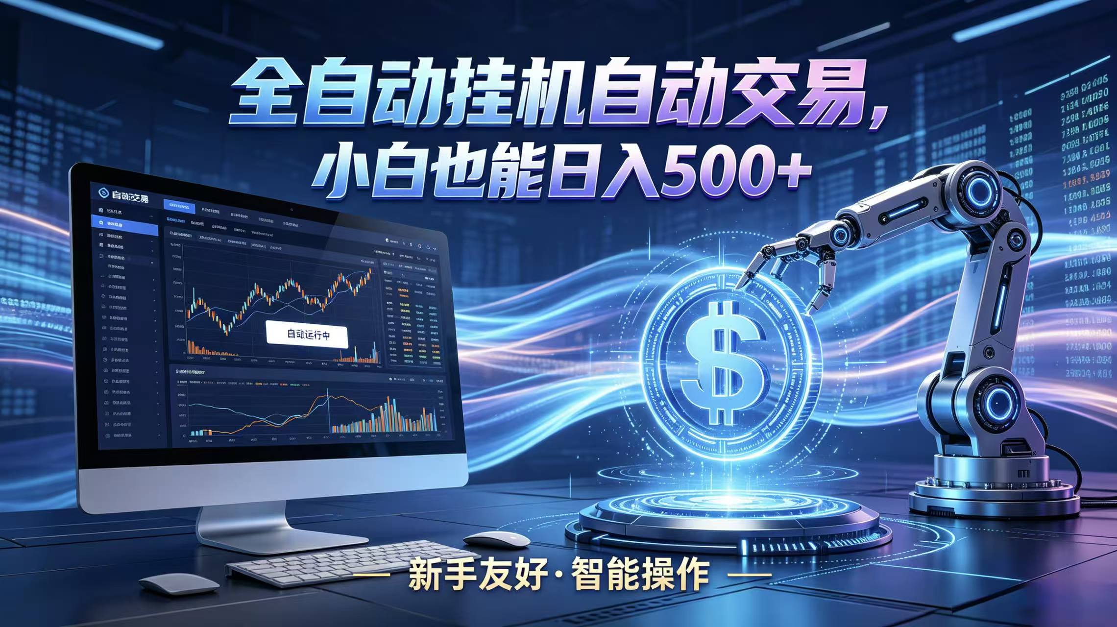 全新智能化交易助手，傻瓜式操作，小白也能快速上手，轻松实现日入500+-休闲网赚three