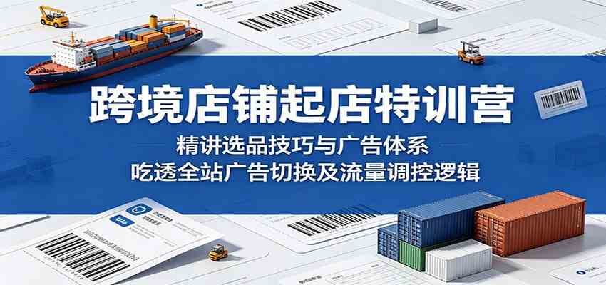 跨境店铺起店特训营：精讲选品技巧与广告体系，吃透全站广告切换及流量调控逻辑-赚客网赚